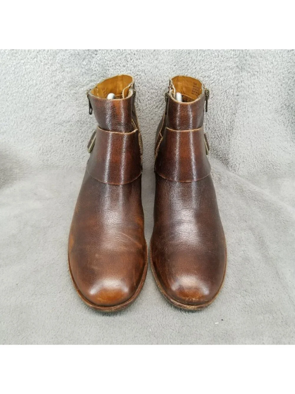 Kork-Ease Shoes Womens Size 8.5 Isa Brown Leather Side Zip Ankle Boots *Read*